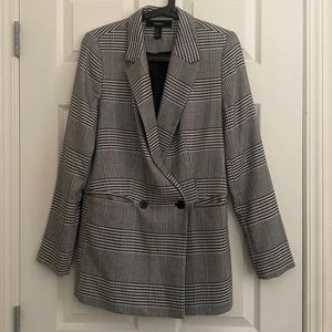 Long plaid blazer